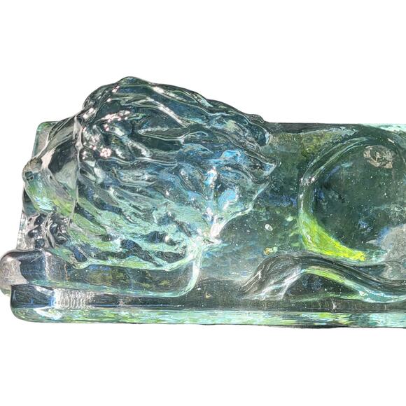 French Crystal Lion Statue - Heavy 3 lb 7 oz - 7" X 3.5" Decorative Gift Unique - Picture 3 of 8